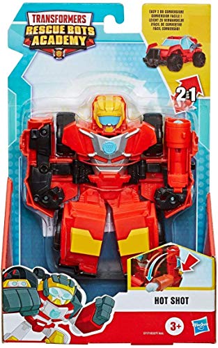 Playskool Heroes Transformers Rescue Bots Academy Hot Shot Robot de Juguete de conversión de 6 Pulgadas, Figura de acción Coleccionable para niños a Partir de 3 años