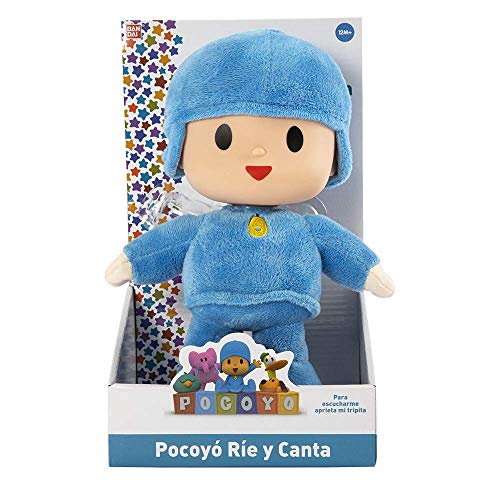 Pocoyo-TO77100 Pocoyo Canta y Rie-Peluche musical, color (Bandai TO77100)