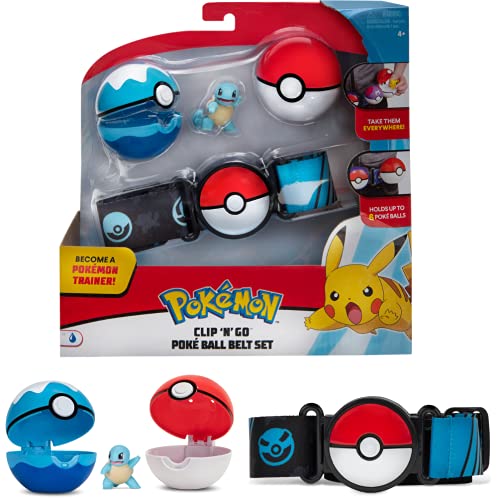 Pokeball Pokemon Clip 'n' Go - Cinturón porta bolas con figura Squirtle Tortuga y 2 original oficial