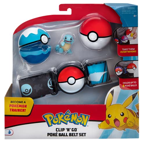 Pokeball Pokemon Clip 'n' Go - Cinturón porta bolas con figura Squirtle Tortuga y 2 original oficial