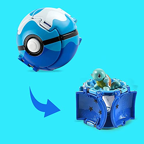 Pokemon Ball Pokemon Throw N Pop Ball con 4 figuras de acción de Pikachu – Lancer y Pop Pelotas Pokemon para niños o niñas o regalos de cumpleaños para niños