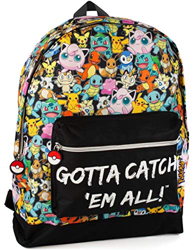 Pokemon GOTTA CATCH 'EM ALL Oficial Mochila Bolsa Escuela Correas Ajustables