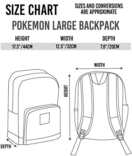 Pokemon GOTTA CATCH 'EM ALL Oficial Mochila Bolsa Escuela Correas Ajustables