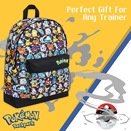 Pokemon Mochilas Escolares, Mochila Niño con Pikachu, Pokeball Y Pokémons, Mochila Infantil para Colegio Deporte Viajes, Regalos Para Niños y Adolescentes (Multicolor)