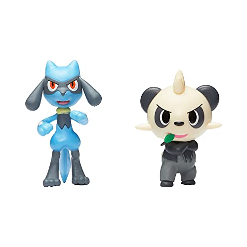 Pokémon – Pack de 2 Figuras Battle – Pandespiegle (Pancham) & Riolu – Figuras de 5 cm para coleccionar