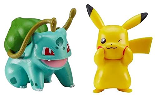 Pokemon Selección Battle Figures Figura de Acción | Juego de Figuras, Figuras del Juego:Pikachu & Bulbasaur