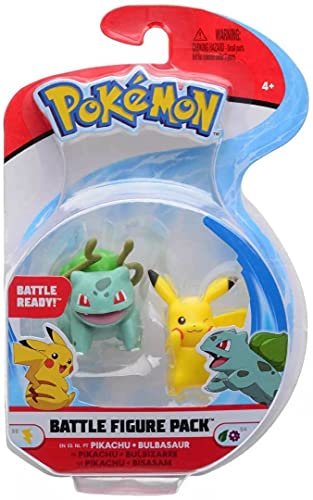 Pokemon Selección Battle Figures Figura de Acción | Juego de Figuras, Figuras del Juego:Pikachu & Bulbasaur