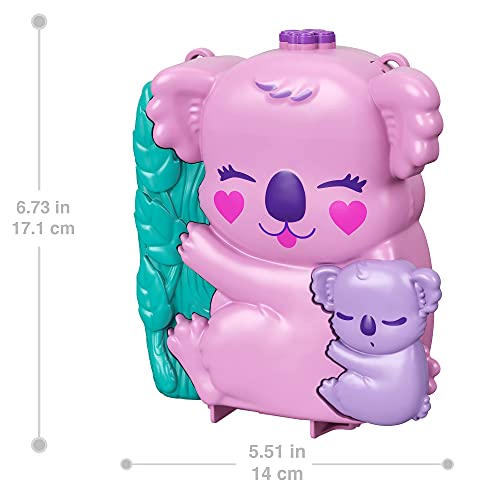 Polly Pocket Bolso y Cofre 2 en 1 con Forma de Koala, con muñecas, Mascotas y Accesorios, Juguete +4 años (Mattel GXC95)