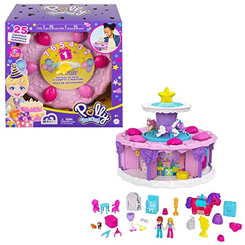 Polly Pocket Calendario de adviento, muñeca con accesorios sorpresa de juguete, óptimo para regalo (Mattel GYW06)