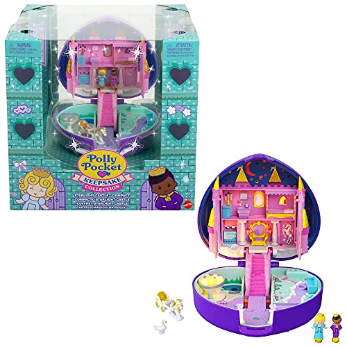 Polly Pocket Cofre castillo, muñeca con accesorios, juguete +4 años (Mattel HFJ64)