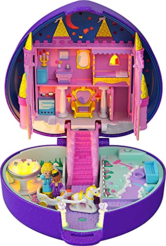 Polly Pocket Cofre castillo, muñeca con accesorios, juguete +4 años (Mattel HFJ64)