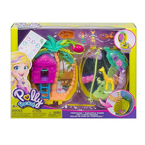 Polly Pocket Cofre Colgante Polly con Lila en forma de piña, muñeca con accesorios (Mattel GKJ64)