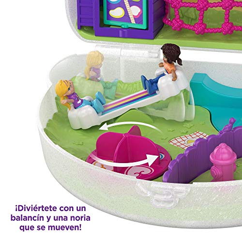 Polly Pocket Cofre Colgante Polly con Shani en forma de arcoiris, muñeca con accesorios (Mattel GKJ65)