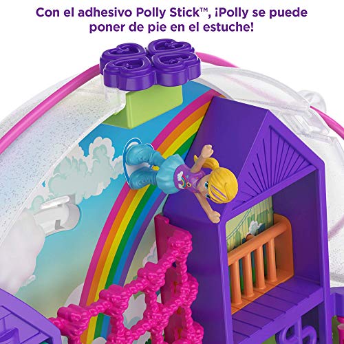 Polly Pocket Cofre Colgante Polly con Shani en forma de arcoiris, muñeca con accesorios (Mattel GKJ65)