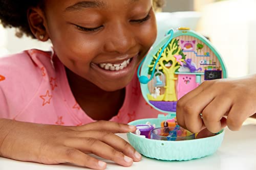 Polly Pocket Cofre con forma de poni, con muñecas y mascotas, juguete para niñas y niños +4 años (Mattel GTN15)