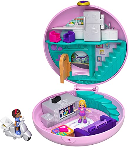 Polly Pocket Cofre Donut Sorpresa, Muñeca con Accesorios (Mattel GDK82)