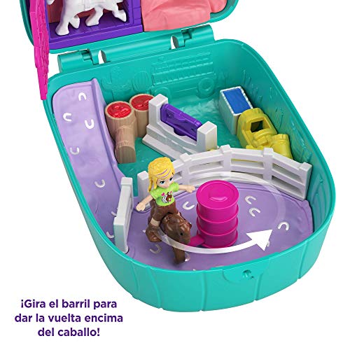 Polly Pocket Cofre Rancho de Cactus con muñeca vaquera y accesorios, juguete +4 años (Mattel GKJ46)