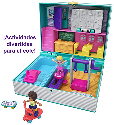 Polly Pocket Cofre Vamos al Cole, muñeca con Accesorios, Juguete +4 años (Mattel GFM48)