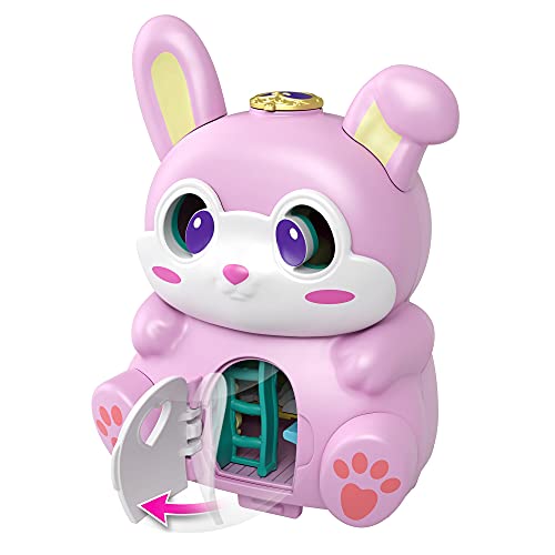 Polly Pocket Conejito vueltas Cofre conejo con asa y con muñeca, juguete para niñas y niños +4 años Mattel GTM60