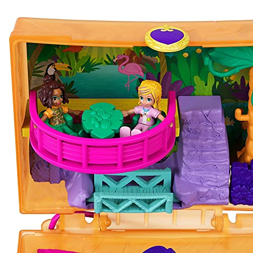 Polly Pocket Estuche Safari por la Selva, Multicolor (Mattel GKJ53)