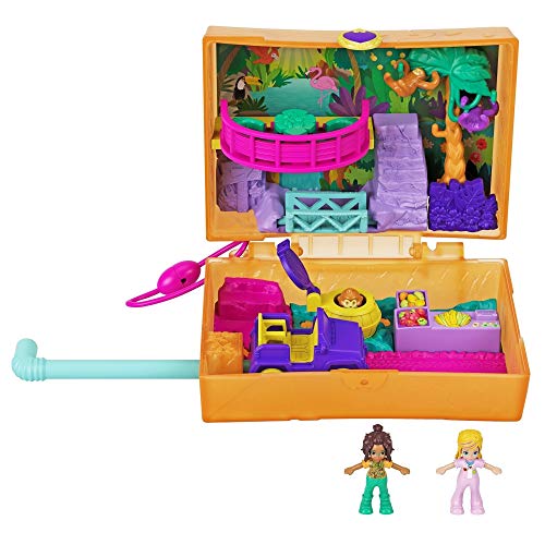 Polly Pocket Estuche Safari por la Selva, Multicolor (Mattel GKJ53)