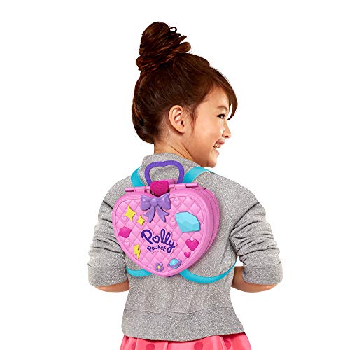 Polly Pocket Mochila Paruqe de Diversiones, mochila con muñeca y accesoris (Mattel GYK91), Embalaje sostenible