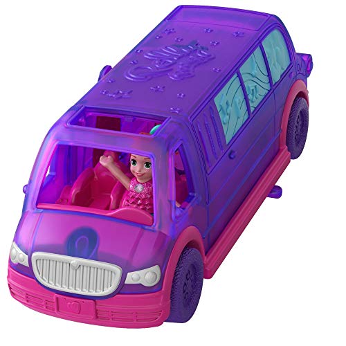 Polly Pocket Pollyville Party Limo with Play Areas, Lila Doll & More