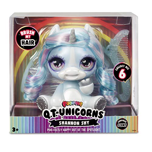 Poopsie - Q.T. Unicornio Shannon Shy con peine, multicolor, 12 cm