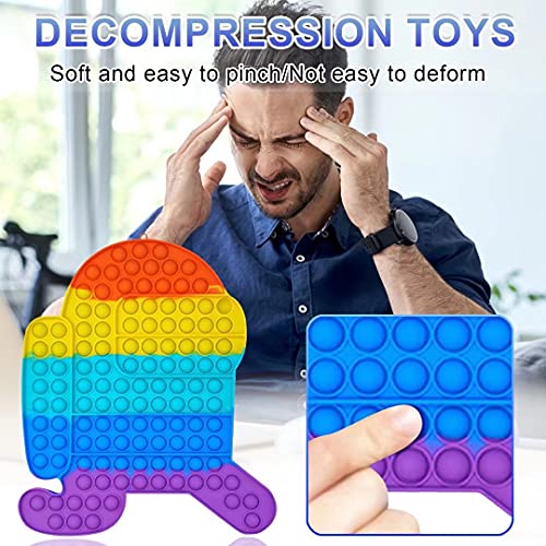 Pop it Among Us XXL, poppit Fidget Toy Large (25 * 30Cm) Tamaño Grande Poppet figetttoys Juguete sensorial Stress Reliever Fidget Toy para niños y Adultos