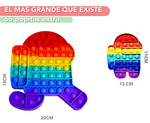 Pop it Fidget Toy | Juguete Sensorial Antiestres para Niños y Adultos | Bubble Push Pop | Juguetes de Explotar Burbujas para Aliviar Ansiedad y Estrés | Pop it Among us XXL | Push Pop Among us Grande