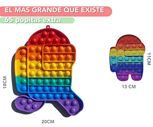 Pop it Fidget Toy | Juguete Sensorial Antiestres Para Niños y Adultos | Bubble Push pop | Juguetes de Explotar Burbujas para Aliviar Ansiedad y Estrés | Pop it Among us XXL | Push Pop Among us Grande