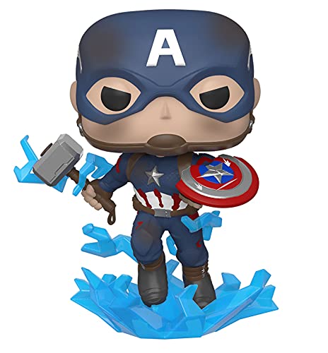 Pop Marvel: Endgame- Captain America w/BrokenShield & Mjolnir