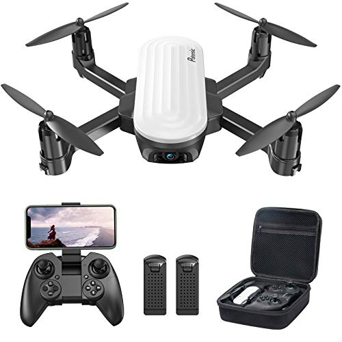 Potensic Elfin 2K Drone con Cámara, Dron WiFi con 20 Minutos Vuelo, Posicionamiento Flujo Óptico, Control Gestos, Quadcopter Helicóptero con Headless Modo, Vuelo de Trayectoria, con Bolsa