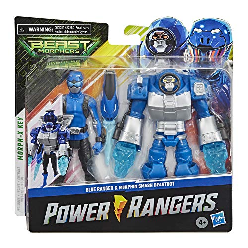 Power Rangers Beast Morphers Blue Ranger and Smash Beastbot - Figura de acción de 6 Pulgadas Inspirada en el Programa de televisión Power Rangers