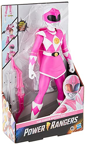 Power Rangers Mighty Morphin Pink Ranger Morphin Hero - Figura de acción de 12 Pulgadas con Accesorio, Inspirado en el Programa de televisión