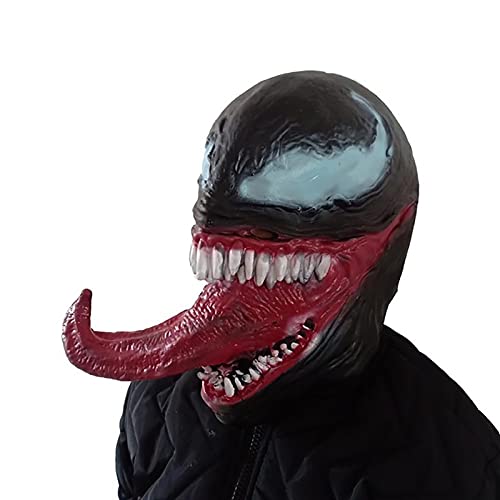 PRETAY Halloween Avengers Máscara de Venom Hulk Spiderman Marvel Adults Cosplay Escudo Capitan America Thor's Iron Man Superman (Color : Black, Size : XL(60~70cm))