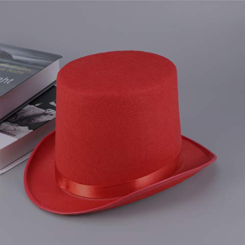 PRETYZOOM Sombrero de mago Lincoln Sombreros Top Hat Mago Costume Party Dress Up Accesorio (rojo) Suministro de Halloween