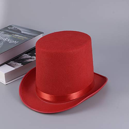 PRETYZOOM Sombrero de mago Lincoln Sombreros Top Hat Mago Costume Party Dress Up Accesorio (rojo) Suministro de Halloween