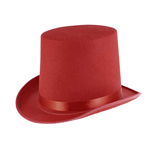 PRETYZOOM Sombrero de mago Lincoln Sombreros Top Hat Mago Costume Party Dress Up Accesorio (rojo) Suministro de Halloween