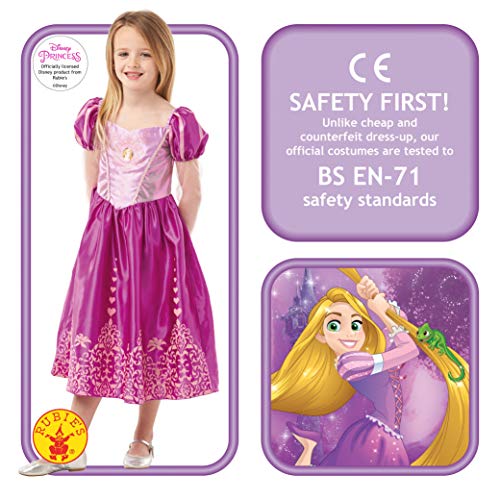 Princesas Disney - Disfraz de Rapunzel Deluxe para niña, infantil 5-6 años (Rubie's 640722-M)