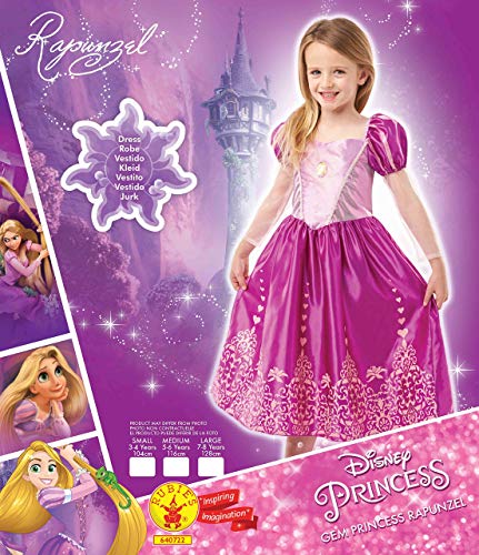 Princesas Disney - Disfraz de Rapunzel Deluxe para niña, infantil 5-6 años (Rubie's 640722-M)