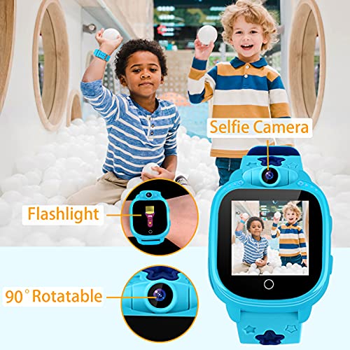 Prograce Reloj inteligente para cámara digital para niños con juegos, reproductor de música, conteo de pasos con podómetro, radios FM, linternas y pantalla táctil de 1.5 pulgadas para el cumpleaños de