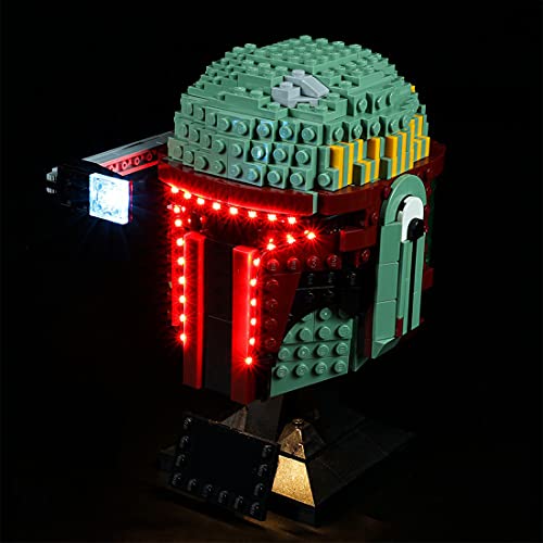 PROTOY Juego de iluminación LED compatible con casco LEGO Boba Fett 75277 (no incluido el modelo Lego) – Versión clásica