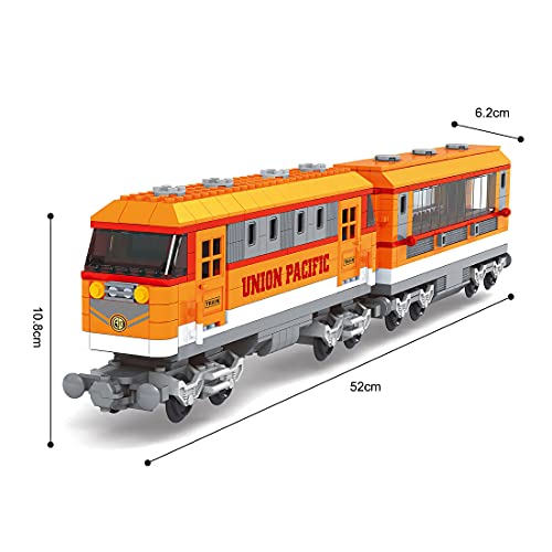 PROTOY Tren de ingeniería con rieles, 928 piezas, CN5700 City, tren de mercancías ferroviario, bloques de construcción flotantes, juguete de construcción compatible con la técnica Lego