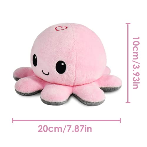 Pulpos Reversibles Peluche Regalo de Juguete de pulpo, Juguetes de Peluche Pulpo de Doble Cara,Pulpo Reversible Puede Expresar Emociones Regalo de Juguete Creativo