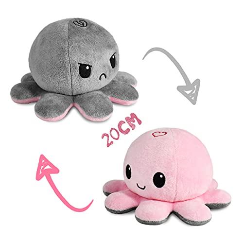 Pulpos Reversibles Peluche Regalo de Juguete de pulpo, Juguetes de Peluche Pulpo de Doble Cara,Pulpo Reversible Puede Expresar Emociones Regalo de Juguete Creativo