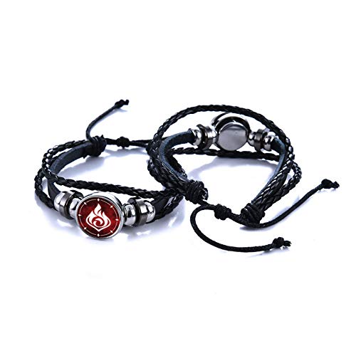 Pulsera Periférica Danimación Unisex Genshin Impact Elemento de Juego Badge Impresión Pulsera con 6 Reemplazo Estudiantes Adultos Fan De Juegos Cosplay Pulsera Regalo Regalo