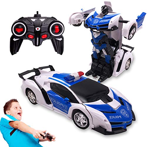 Pup Go Coche de Control Remoto para Niños Mayores de 3 Años, Fácil de Manejar, Transformable, con Efectos de Sonido Realistas, Regalo de Cumpleaños para Niños y Niñas (Coche policía)