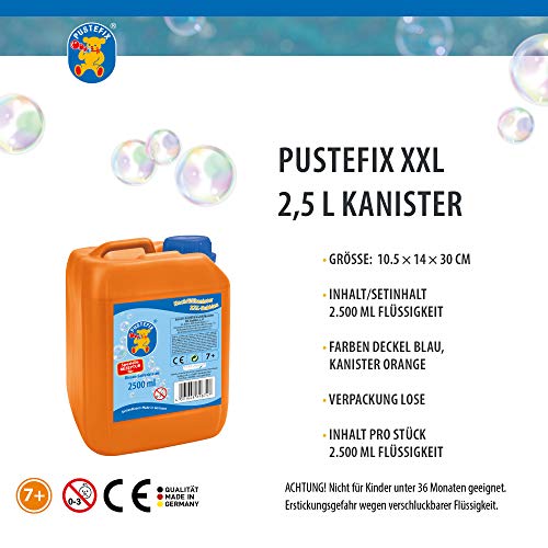 Pustefix- Keine Jabón líquido para Burbujas XXL, 2500 ml, Color Deckel Blau, kanister Orange, 1 (Carrera Toys GmbH 420869874)