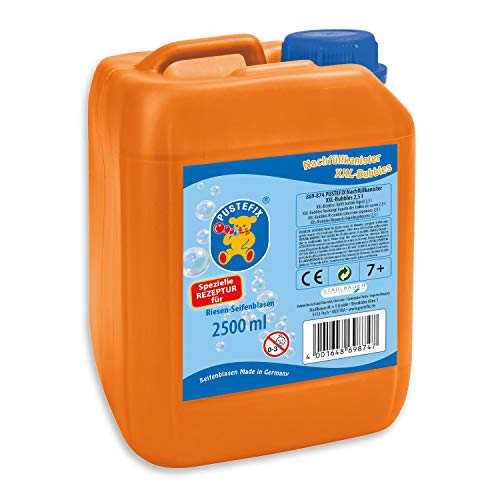 Pustefix- Keine Jabón líquido para Burbujas XXL, 2500 ml, Color Deckel Blau, kanister Orange, 1 (Carrera Toys GmbH 420869874)